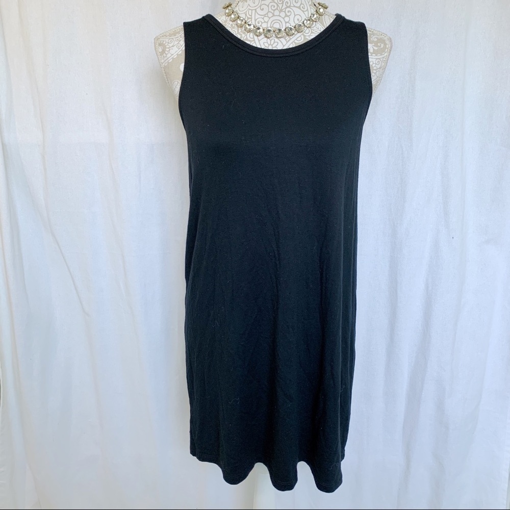 Lou & Grey // Black Sleeveless Shift Mini Dress XS dr1